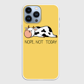 Чехол для iPhone 13 Pro Max с принтом Nope, not today в Санкт-Петербурге,  |  | bull | joke | lazy cow | lies | nope | not today | rests | бык | лежит | ленивая корова | не сегодня | нет | отдыхает | прикол | шутка