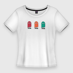Женская футболка 3D Slim с принтом Ghost Spook в Санкт-Петербурге,  |  | creepyspook | ghost | halloween | spook | spooky