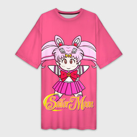 Платье-футболка 3D с принтом Сейлор Мун в розовом  Sailor Moon в Санкт-Петербурге,  |  | sailor moon | аниме | банни цукино | вечная сейлор мун | войны в мотросках | луна в мотроске | лунная призма | манга | неокоролева серенити | сейлор космос | сейлор мун | сейлормун | супер 