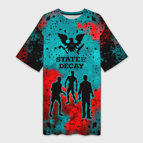 Платье-футболка 3D с принтом State of Decay  Zombie apocalypse в Санкт-Петербурге,  |  | state of decay | zombie apocalypse | загнивающий штат | зомби апокалипсис | состояние распада | стейт оф дикей