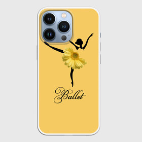 Чехол для iPhone 13 Pro с принтом Ballet  Балет в Санкт-Петербурге,  |  | Тематика изображения на принте: ballerina | ballet | ballet tutu | dance | flower | gerbera | yellow | балерина | балет | балетная пачка | гербера | жёлтая | танец | цветок