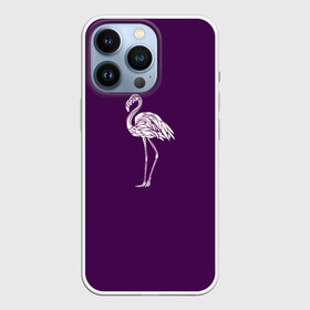 Чехол для iPhone 13 Pro с принтом Фламинго в сиреневом в Санкт-Петербурге,  |  | африка | девушкам | детям | озеро | природа | птица | фламинго