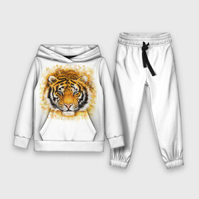 Детский костюм 3D (с толстовкой) с принтом Дикий Тигр (Wild Tiger) в Санкт-Петербурге,  |  | animal | beast | cat | predator | tiger | амурский тигр | белый тигр | год тигра | дикий тигр | животное | зверь | злой тигр | кот | новый год 2022 | оскал | охотник | полосатая кошка | полоски тигра | саблезубый тигр