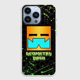 Чехол для iPhone 13 Pro с принтом GEOMETRY DASH CLASSIC LEVEL, БРЫЗГИ КРАСОК в Санкт-Петербурге,  |  | Тематика изображения на принте: 2d | arcade | demon | game | geometry | geometry dash | hexagon | levels | meltdown | robtop | smile | аркада | брызги | брызги красок | гексагон | геометрический тире | геометрия | демон | классика | классический уровень смайл | краски