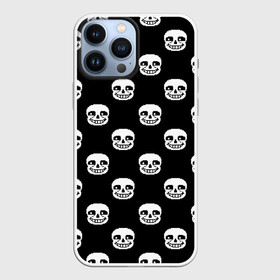 Чехол для iPhone 13 Pro Max с принтом UNDERTALE SANS SKULL FACE PATTERN | УЗОР в Санкт-Петербурге,  |  | asriel dreemurr | chara | frisk | gaster blaster | heart | sans | undertale | азриэль дримурр | андертейл | гастер | меттатон | санс | сердце | фриск | чара