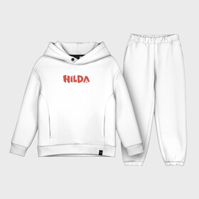 Детский костюм хлопок Oversize с принтом Hilda Big Logo в Санкт-Петербурге,  |  | hilda | logo | mult | netflix | лого | логотип | мульт | мультик | мультсериал | мультфильм | нетфлик | хилда | хильда