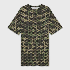 Платье-футболка 3D с принтом Абстрактный военный или охотничий камуфляж в Санкт-Петербурге,  |  | camouflage | disguise | hunting camouflage | khaki | maskhalat | military | military camouflage | армия | военный камуфляж | война | камуфляж | маскировка | масхалат | милитари | охотник | охотничий камуфляж | солдат | цвета хаки