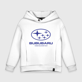 Детское худи Oversize хлопок с принтом Subaru Bububaru в Санкт-Петербурге, френч-терри — 70% хлопок, 30% полиэстер. Мягкий теплый начес внутри —100% хлопок | боковые карманы, эластичные манжеты и нижняя кромка, капюшон на магнитной кнопке | Тематика изображения на принте: bububaru | subaru | автомобили | бубубу | делай бубубу | подарок для субаристов | субарист | субару