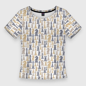 Женская футболка 3D Slim с принтом Шахматы (фигуры) в Санкт-Петербурге,  |  | 64 клетки | chess | анатолий карпов | владимир крамник | гари каспаров | гроссмейстер | игра | капабланка | король | ладья | математика | михаил ботвинник | мозг | мысль | пешка | разум | ферзь