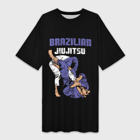 Платье-футболка 3D с принтом BRAZILIAN JIU JITSU  (BJJ) в Санкт-Петербурге,  |  | brazilian jiu jitsu | fighter | jujutsu | karate | боевые искусства | боец | бои | бойцовский клуб | болевой приём | борьба | воин | джиу джитсу | дзюдзюцу | дзюдо | единоборства | карате | кимоно | рукопашный бой | сила