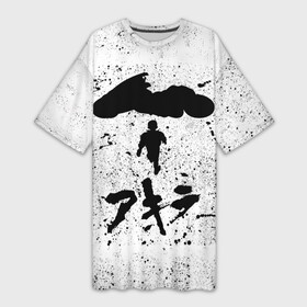 Платье-футболка 3D с принтом Akira черный постер в Санкт-Петербурге,  |  | akira | anime | kaneda | manga | shoutarou | shoutarou kaneda | акира | аниме | канэда | манга | сётаро | сётаро канэда