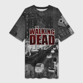Платье-футболка 3D с принтом walking dead  мир после в Санкт-Петербурге,  |  | covid | walking dead | апокалипсис | болезнь | вирус | выживание | зомби | ковид | конец света | коронавирус | кровь | пандемия | ходячие мертвецы | эпидемия