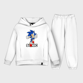 Детский костюм хлопок Oversize с принтом Hedgehоg в Санкт-Петербурге,  |  | blue | game | gloves | hedgehog | red shoes | sega | sonic | sonic the hedgehog | video game | видео игра | ёж | ёжик | игра | красная обувь | перчатки | сега | синий | соник | соник ёжик