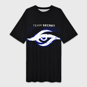 Платье-футболка 3D с принтом Команда Team Secret в Санкт-Петербурге,  |  | team secret | глаз | игры | киберспорт | логотип | надпись | название