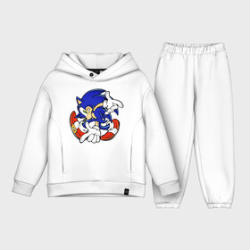 Детский костюм хлопок Oversize с принтом Blue Hedgehog в Санкт-Петербурге,  |  | blue | game | gloves | hedgehog | red shoes | sega | sonic | sonic the hedgehog | video game | видео игра | ёж | ёжик | игра | красная обувь | перчатки | сега | синий | соник | соник ёжик