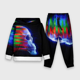 Детский костюм 3D (с толстовкой) с принтом Color glitch skull в Санкт-Петербурге,  |  | color | fashion | glitch | hype | neon | skull | vanguard | авангард | глитч | мода | хайп | цвет | череп