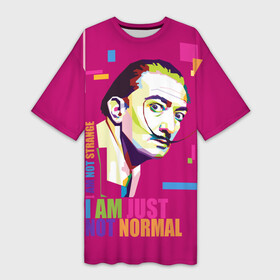 Платье-футболка 3D с принтом Salvador Dali: I am just not normal в Санкт-Петербурге,  |  | art | artist | crazy look | i am just not normal | i am not strange | painting | pop art | portrait | salvador dali | surrealist | живопись | искусство | портрет | сальвадор дали | сумасшедший взгляд | сюрреалист | художник | я не стран