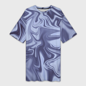 Платье-футболка 3D с принтом Crystal Abstract Blue в Санкт-Петербурге,  |  | абстракция | брызги | волна | кристаллический | разводы