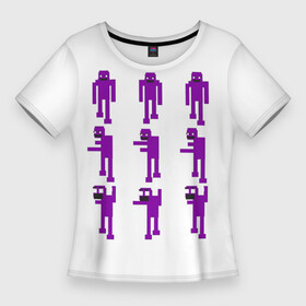 Женская футболка 3D Slim с принтом Five Nights At Freddy s purple guy в Санкт-Петербурге,  |  | five nights at freddys | fnaf | freddy | horror | purple guy | william affton | william afton | фиолетовый человек | фнаф