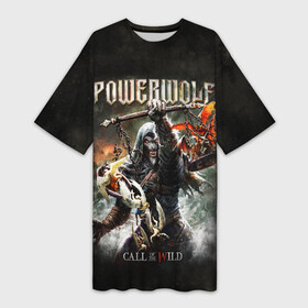 Платье-футболка 3D с принтом Powerwolf Call of the Wild в Санкт-Петербурге,  |  | call of the wild | heavy metal | metal | powerwolf | группы | метал | музыка | пауэрметал | рок | хевиметал