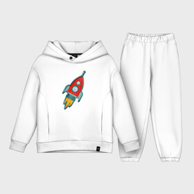 Детский костюм хлопок Oversize с принтом Взлет ракеты вышивка в Санкт-Петербурге,  |  | Тематика изображения на принте: взлет ракеты | вышивка | космический корабль | космос | ракета