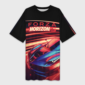 Платье-футболка 3D с принтом Forza Horizon 5  sports car в Санкт-Петербурге,  |  | arcade racing simulator | bright colors | car | forza horizon | logo | pc game | sports | автомобиль | аркадный гоночный симулятор | компьютерная игра | логотип | спортивный | яркие цвета