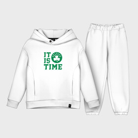 Детский костюм хлопок Oversize с принтом IT IS CELTICS TIME   НАСТАЛО ВРЕМЯ СЕЛТИКС   BOSTON CELTICS   БОСТОН СЕЛТИКС в Санкт-Петербурге,  |  | boston | boston celtics | celtics | it is celtics time | nba | баскетбол | бостон | бостон селтикс | время селтикс | настало | нба | пришло | селтикс