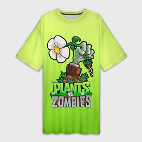 Платье-футболка 3D с принтом Plants vs. Zombies зомбо рука в Санкт-Петербурге,  |  | plants vs zombies | зомби | игра | компьютерная игра | против | растения | растения против зомби