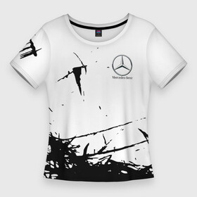 Женская футболка 3D Slim с принтом Mercedes текстура в Санкт-Петербурге,  |  | amg | mercedes | mercedesamg gt | sport | амг | мерседес | мерседесбенц амг | спорт