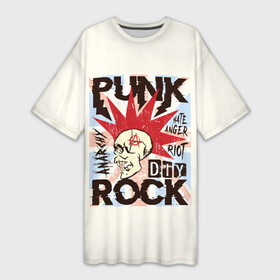 Платье-футболка 3D с принтом Punk Rock (Панк) в Санкт-Петербурге,  |  | Тематика изображения на принте: dead kennedys | exploited | fpg | punks not dead | анархия | гаражный рок | гитара | гражданская оборона | гранж | ирокез | король и шут | металл | музыка | наив | панк рок | пурген | рок музыка | рокер | рокнролл