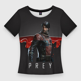 Женская футболка 3D Slim с принтом Prey разрезанный пополам в Санкт-Петербурге,  |  | horror | prey | space | космический корабль | космос | прей | прэй | страшная игра | ужастик | шутер