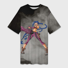 Платье-футболка 3D с принтом Jinx Netflix Arcane League of Legends by sexygirlsdraw в Санкт-Петербурге,  |  | anime | art | girl | league of legends | аниме | аркейн | арт | джинкс | лига легенд