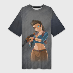 Платье-футболка 3D с принтом Nathan Drake girl from Uncharted by sexygirlsdraw в Санкт-Петербурге,  |  | anime | art | girl | nathan drake | playstation | sony | uncharted | аниме | анчартед | арт | девушка | натан дрейк