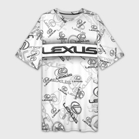 Платье-футболка 3D с принтом LEXUS  BIG EMBLEMA  PATTERN в Санкт-Петербурге,  |  | 2022 | auto | lexus | patern | pattern | sport | авто | автомобиль | автомобильные | бренд | лексус | марка | машины | патерн | паттерн | спорт