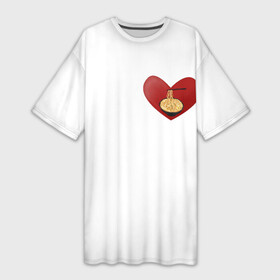 Платье-футболка 3D с принтом Удон в моём сердце в Санкт-Петербурге,  |  | азиатская кухня | азия | аниме | бич пак | бичпак | дорама | дошик | кпоп | лапша | рамен | ролтон | удон