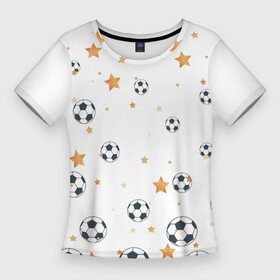 Женская футболка 3D Slim с принтом Футбол это круто в Санкт-Петербурге,  |  | звезда | звезды | круто | любители спорта | матч | мяч | спорт | футбол | чемпионат