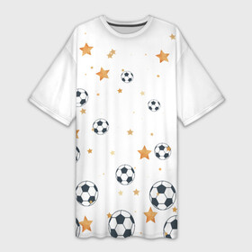 Платье-футболка 3D с принтом Футбол это круто в Санкт-Петербурге,  |  | звезда | звезды | круто | любители спорта | матч | мяч | спорт | футбол | чемпионат