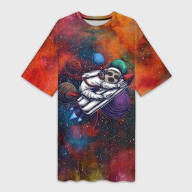 Платье-футболка 3D с принтом Космический ленивец  Space Sloth в Санкт-Петербурге,  |  | folivora | space | space sloth | зверь | космический | космический ленивец | космос | лежебок | лежебока | ленивцы | лентяй | листоеды | лодырь | млекопитающий