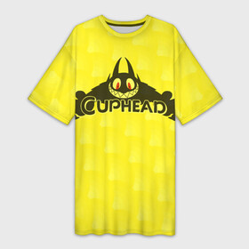 Платье-футболка 3D с принтом Cuphead showThe DevilШоу чашечка в Санкт-Петербурге,  |  | cuphead | show | the devil | дьявол | чашечка | шоу