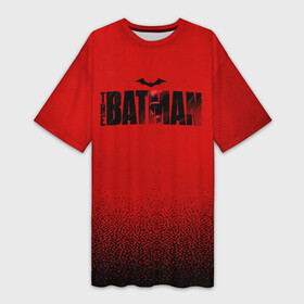 Платье-футболка 3D с принтом Red Logo The Batman в Санкт-Петербурге,  |  | Тематика изображения на принте: batman | batman 2022 | bruce wayne | dc | dc comics | gotham | joker | statwb | warner | бетмен 2022 | брюс уэйн | бэтмен | бэтмен 2022 | готэм | джокер | диси | злодей | комиксы | комиксы диси