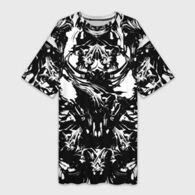 Платье-футболка 3D с принтом Тест Роршаха .by Psy в Санкт-Петербурге,  |  | белое | герман роршах | красивая | психика | психоделика | психология | стиль | тест на психику | узор | чернила | чернильные пятна | черно   белое | черное