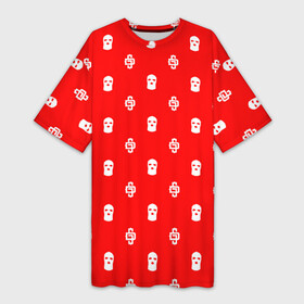 Платье-футболка 3D с принтом Узор Mono Red Dope Camo (Dope Street Market) в Санкт-Петербурге,  |  | балаклава | камуфляж | модные | узор | хайп | шмот