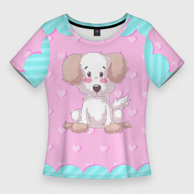 Женская футболка 3D Slim с принтом Маленький милый щенок (детский) в Санкт-Петербурге,  |  | детский | пес | песик | собака | собачка | щенок