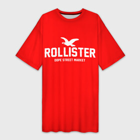Платье-футболка 3D с принтом Узор Red Rollister (Dope Street Market) в Санкт-Петербурге,  |  | brand | hollister | бренд | модные | узор | хайп | холлистер | шмот