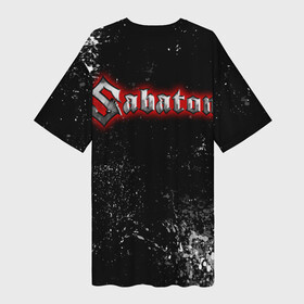 Платье-футболка 3D с принтом SABATON (лого на спини) в Санкт-Петербурге,  |  | sabaton | sabaton logo | группа сабатон | метал | рок | рок сабатон | сабатон | сабатон логотип | сабатон ночные ведьмы | сталь
