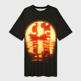 Платье-футболка 3D с принтом Саузенд Санни  Ван Пис в Санкт-Петербурге,  |  | glow | luffy | moon | neon | night | one | piece | pirate | sanji | ship | sun | sunny | sunset | thousand | water | zoro | алое | алый | блики | ван | водная | гладь | закат | зоро | корабль | красное | луна | луффи | нами | неон | ночь | пиратский | пир