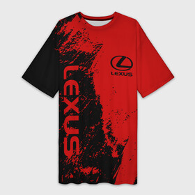 Платье-футболка 3D с принтом Lexus Лексус Черно красный в Санкт-Петербурге,  |  | auto | lexus | logo | symbol | авто | автомобиль | гонки | лексус | лого | логотип | логотипы | марка | машина | символ | символы