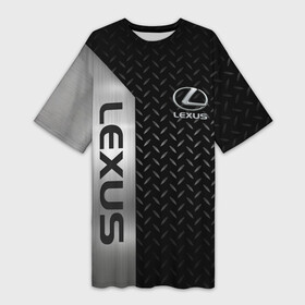 Платье-футболка 3D с принтом Lexus Лексус Сталь матал в Санкт-Петербурге,  |  | auto | lexus | logo | symbol | авто | автомобиль | гонки | лексус | лого | логотип | логотипы | марка | машина | метал | символ | символы | сталь