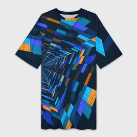 Платье-футболка 3D с принтом Geometric pattern  Fashion  Vanguard в Санкт-Петербурге,  |  | fashion | geometric | pattern | vanguard | авангард | геометрия | мода | узор