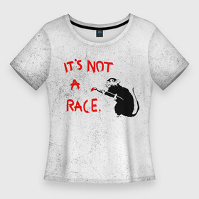 Женская футболка 3D Slim с принтом Banksy  крыса (надпись) в Санкт-Петербурге,  |  | banksy | арт | бенкси | бэнкси | граффити | картина | краска | крыса | мышь | надпись | роберт | робин бэнкс | робин ганнингхем | с кисточкой | стрит арт | творчество | художник